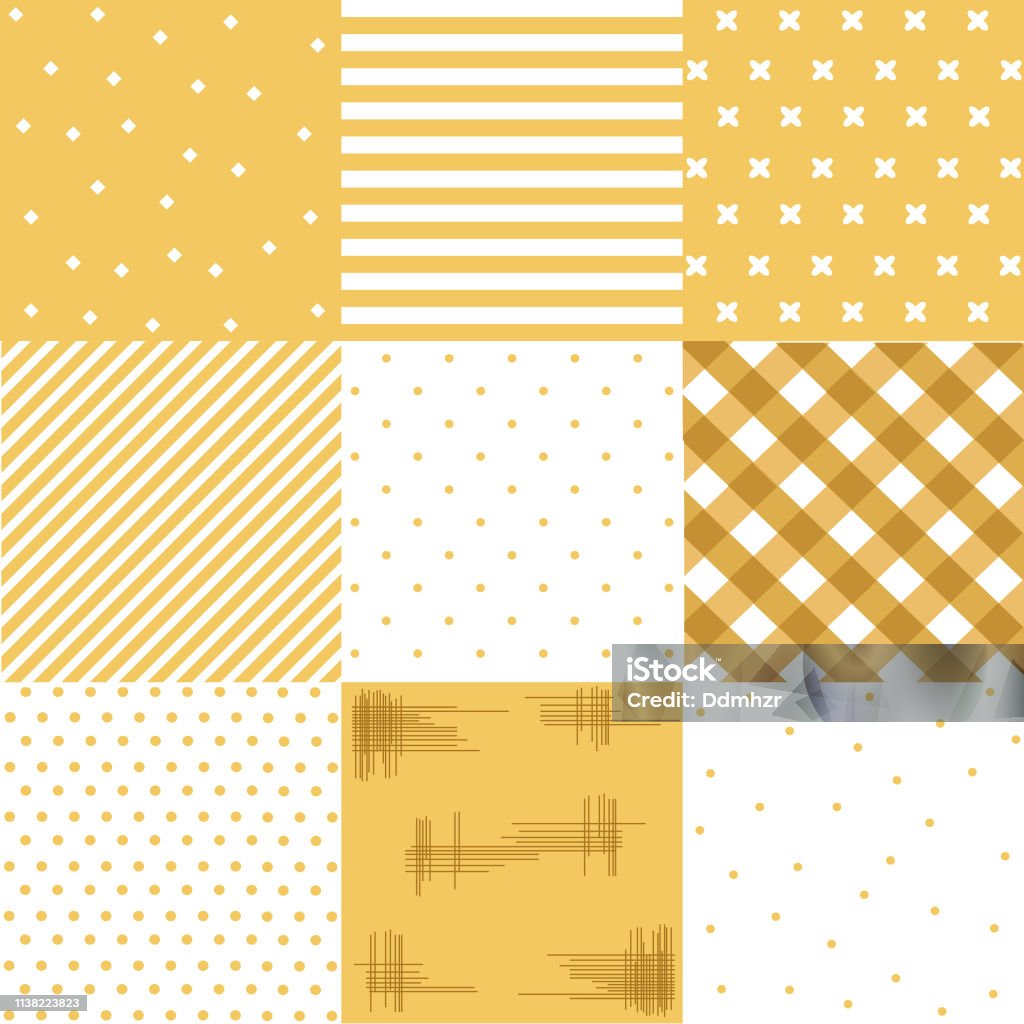 Yellow Nice Pattern Vector Set Yellow Cute Seamless Patterns Stock Illustration - Download ...