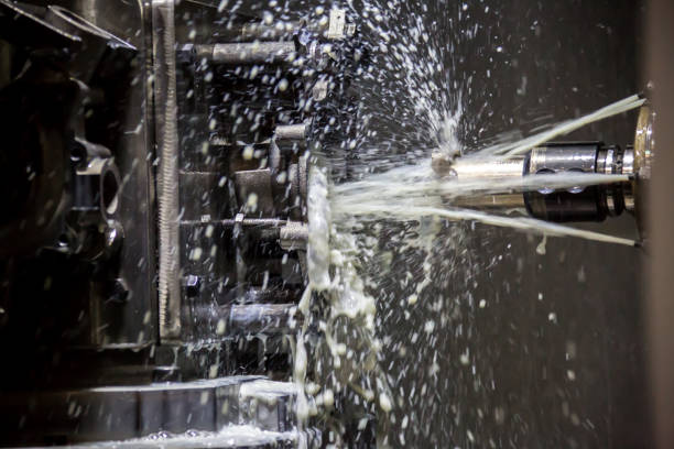 istock Close up of CNC machine at work 1138228461