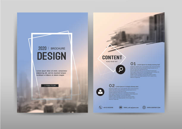 illustrations, cliparts, dessins animés et icônes de conception de modèle de brochure d'affaires présentation de couverture. - flat lay