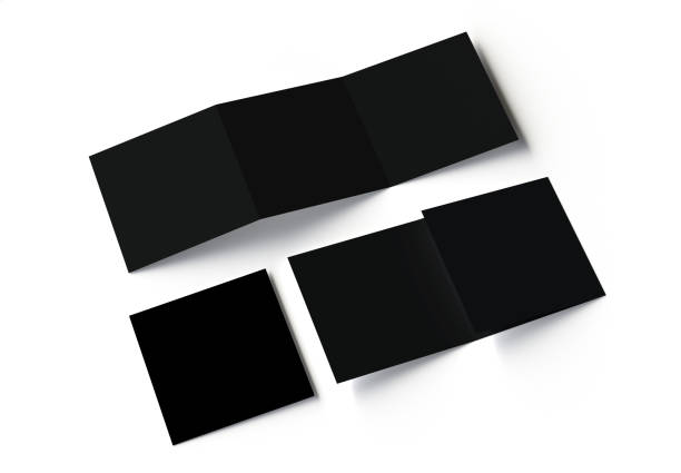 istock Square Modern Trifold Brochure mockup on white background. 3d rendering. 1138238555