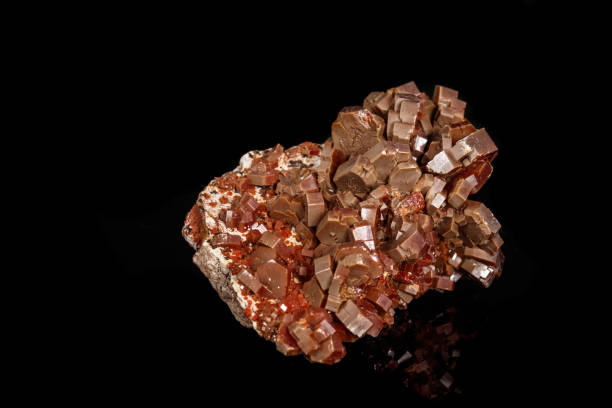 istock Macro mineral stone Vanadinite on a black background 1138238654