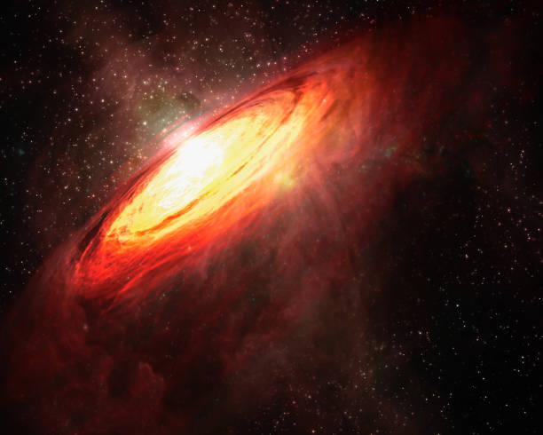 istock Abstract space wallpaper. Black hole red color in outer space. Elements of this image furnished by NASA. 1138243095