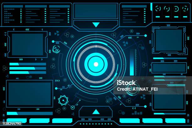 Control Panel Abstract Technology Interface Hud On Black Background ...