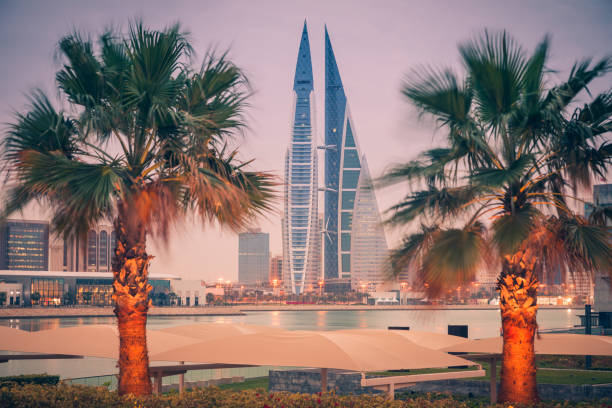 istock Modern architecture of Manama at night 1138247214