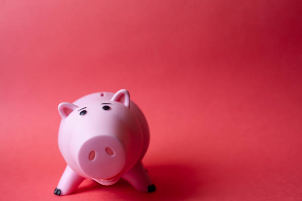 istock Piggy bank on red 1138250315
