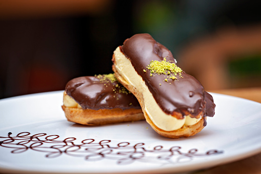 Homemade pastry eclair