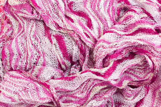 istock Fragment of fabric texture scarf white and pink 1138250716