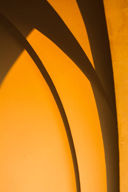 The Smooth Verified Lines and Proportions in Architecture. Abstract Background. Arched Vaults Building Exterior at Sunset
