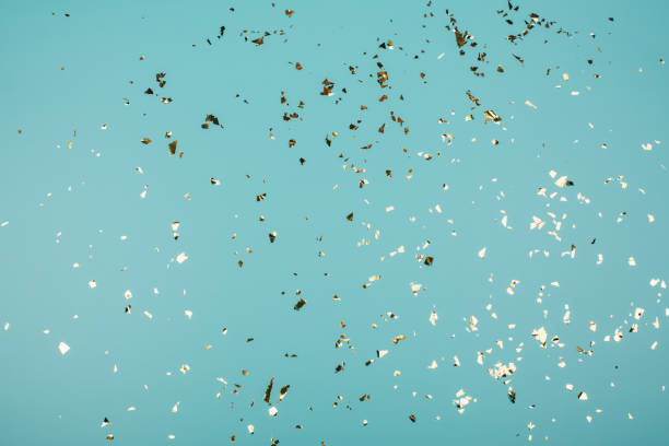 istock Golden sparkles on trendy background. 1138267141