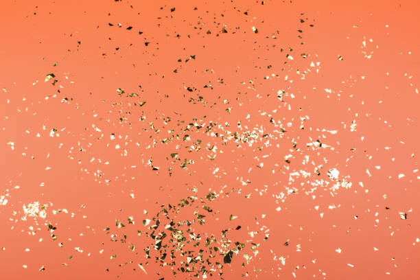 istock Golden sparkles on pink pastel trendy background. 1138267148