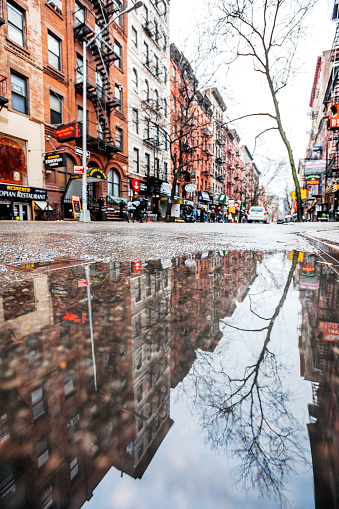 Rainy day in Greenwich Village, Manhattan, New York, NY, USA