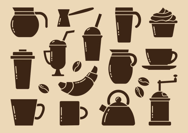 ilustrações, clipart, desenhos animados e ícones de jogo do café de brown. ilustração do vetor - backgrounds bean drink caffeine