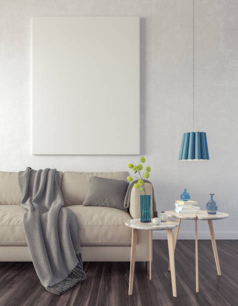 istock Close up poster in hipster living room background 3d render 1138277612