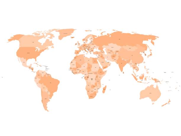 istock World map with names of sovereign countries and larger dependent territories 1138281511