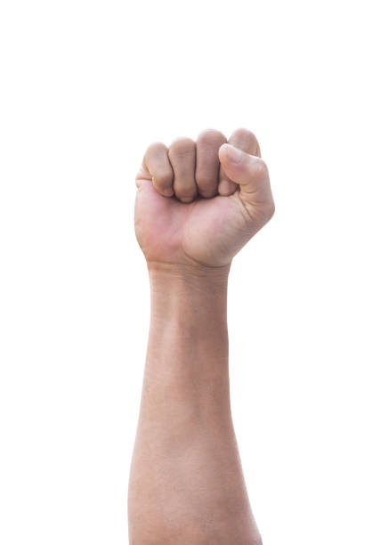 Male clenched fist of man's hand isolated on a white background with clipping path Male clenched fist of man's hand isolated on a white background with clipping path strike protest action photos stock pictures, royalty-free photos & images