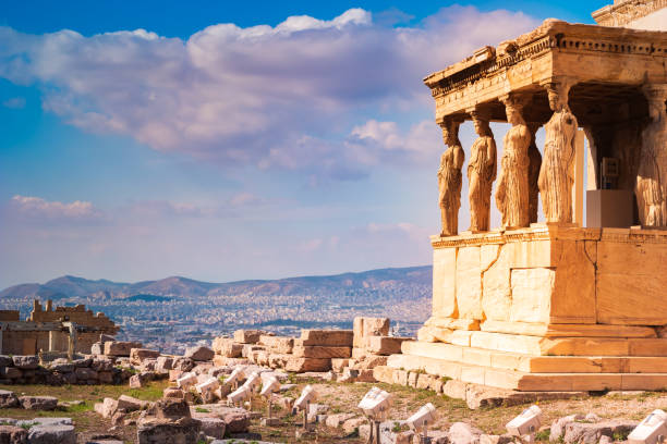 istock Stone porch with caryatids in Erechtheion temple in Acropolis 1138282118