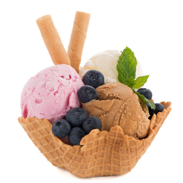 istock Ice cream scoops in wafer bowl 1138290719