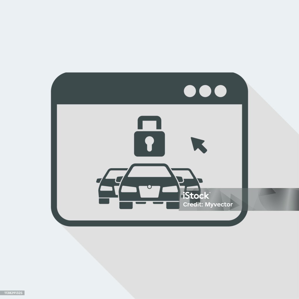 Vehicle Computer Control Ccc Icon Remote Car Protection By Computer Stock Illustration - Download Image ...