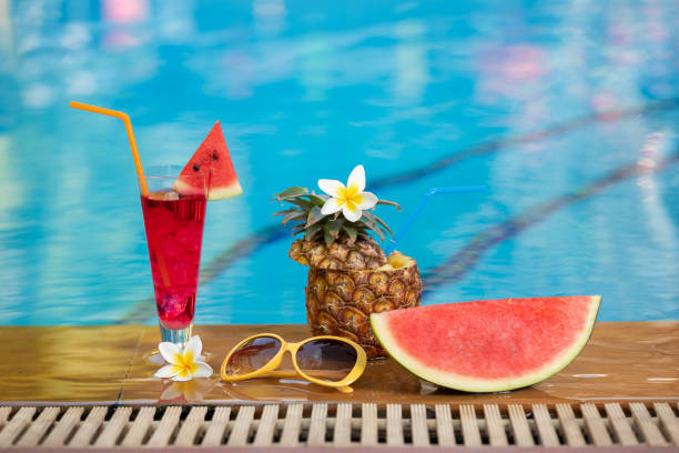 istock Cocktail at the poolside in summer day. 1138295355