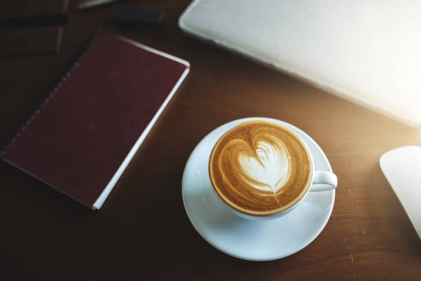 istock A latte coffee and laptop on the table. 1138295367