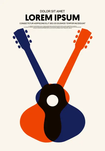 Vector illustration of Music poster modern vintage retro style