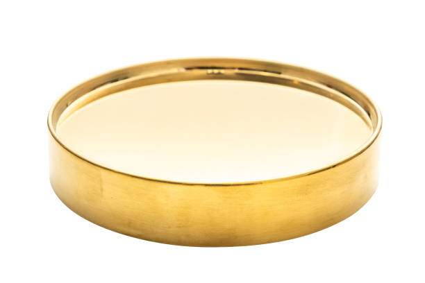 istock Golden plate isolated on white background. 1138302738