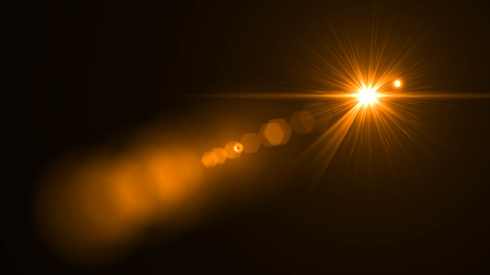 Lens Flare Glow Light Effect On Black Background Easy To Overlay Or Screen Filter Over Photos Stock Photo - Download Image Now -
