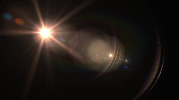 istock Lens flare  glow light effect  on black background. Easy to add overlay or screen filter over photos 1138302979