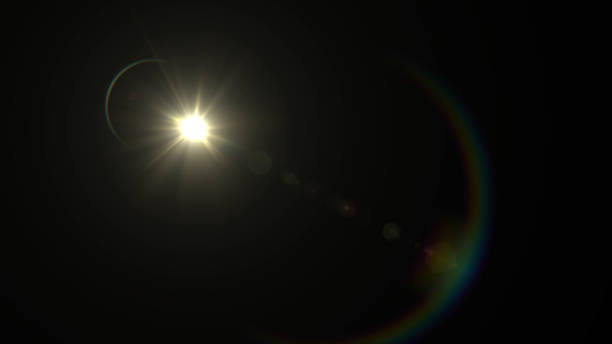 istock Lens flare  glow light effect  on black background. Easy to add overlay or screen filter over photos 1138302980