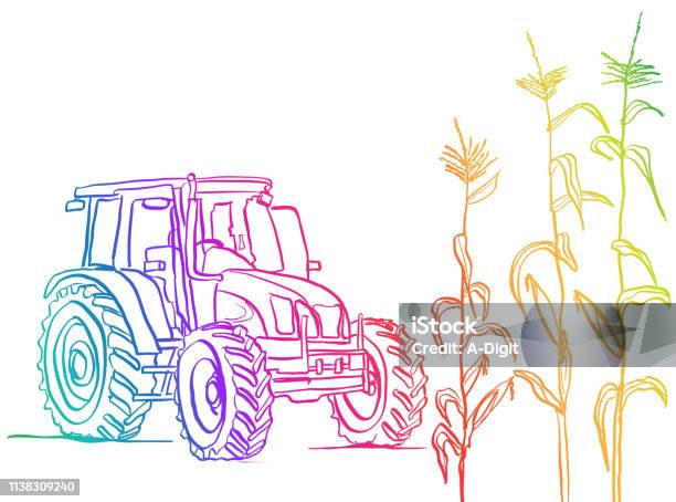 20180830100248 Stock Illustration - Download Image Now - Tractor, Vector, Harvesting