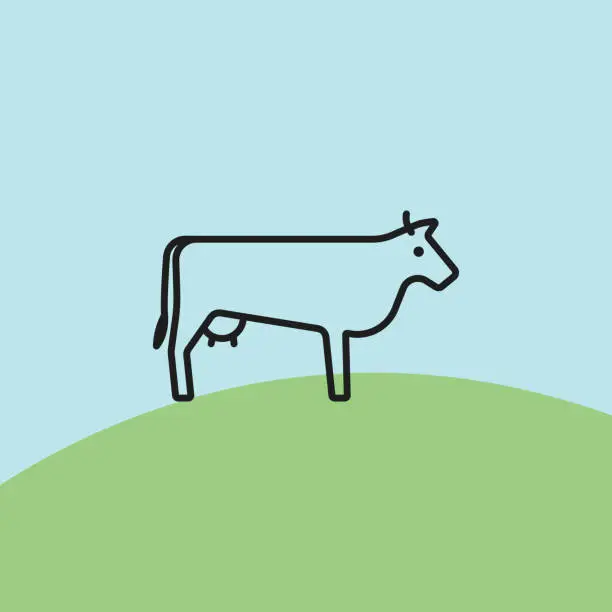 Vector illustration of cow icon