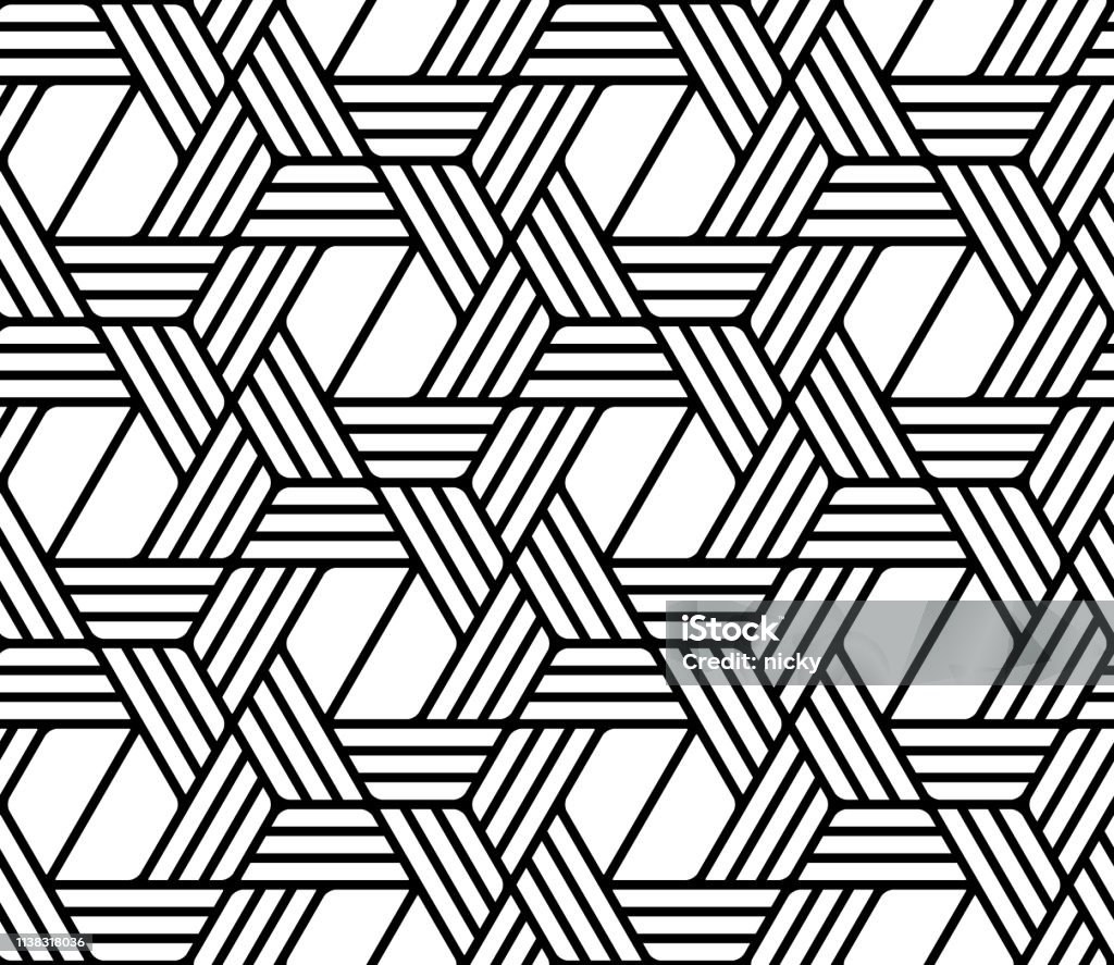Heix Pattern Hex Pattern Stock Illustration - Download Image Now - Netting, Textile ...