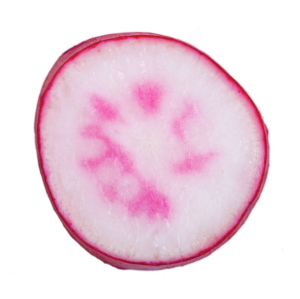 istock Sliced fresh red radish isolated on the white background 1138320306