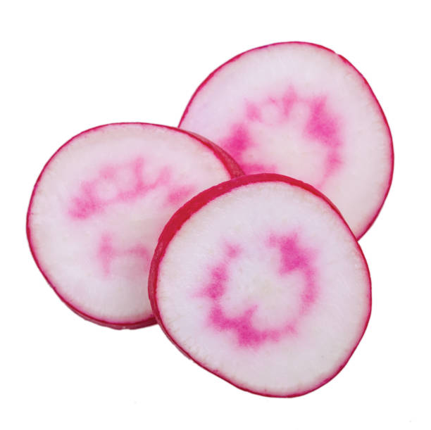 istock Sliced fresh red radish isolated on the white background 1138321735
