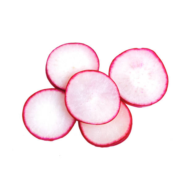 istock Sliced fresh red radish isolated on the white background 1138324151