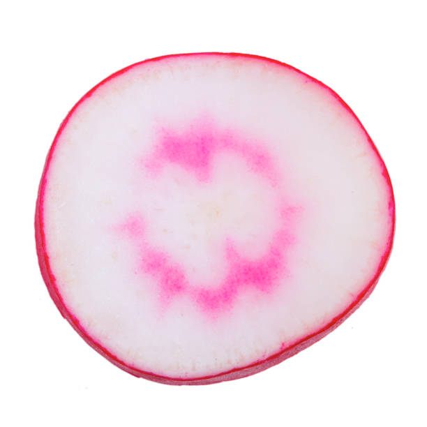 istock Sliced fresh red radish isolated on the white background 1138324452
