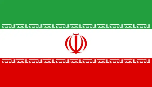 Vector illustration of Flag of Iran. Official colors. Correct proportion. Vector