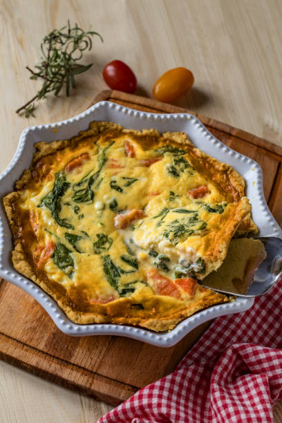 istock Quiche with salmon, spinach and cream cheese sauce 1138326775