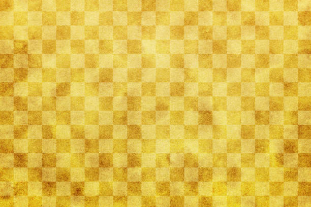 istock Japanese vintage gold color checkered pattern paper texture background 1138332460