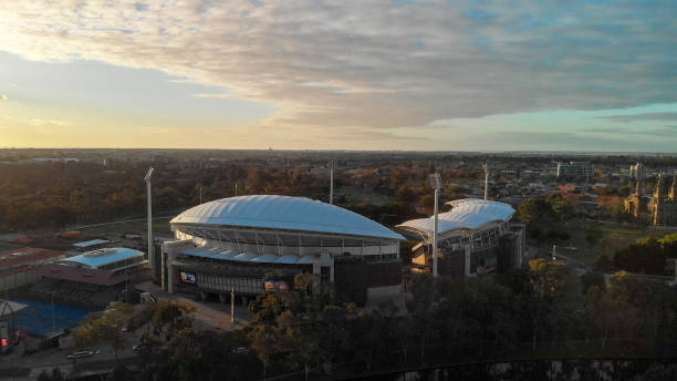 istock Adelaide aerial view at dusk, Australia 1138334103