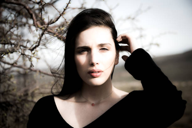 outdoors female model photo shoot in the spring