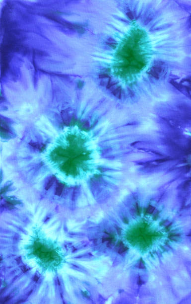 istock Abstract hand painted blue fabric background with irregular floral spots 1138334481