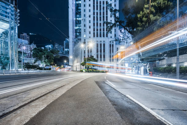 istock night traffic of Hong Kong central 1138335101