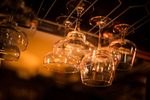 istock Hanging wine glasses in a pub 1138336245