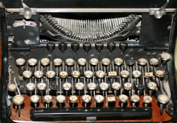 istock Old vintage rarity printing machine. Typing black. 1138341060