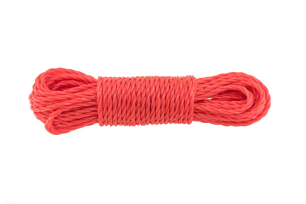 istock Red rope isolated on white background 1138343296