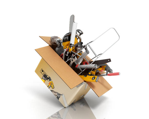 istock concept of product categories construction tool fly out of the box 3d render on white 1138344859