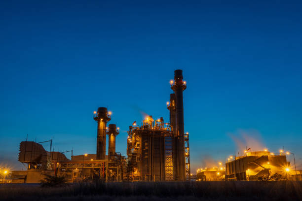 istock Power plant on blue sky background. 1138347272