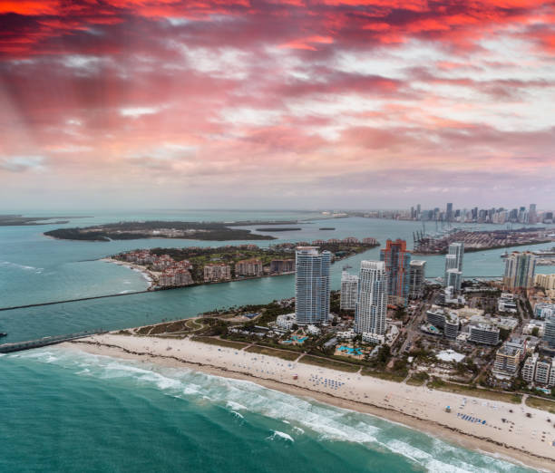 istock South Pointe Park and Miami skyline from helicopter 1138347287