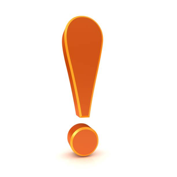 exclamation point 3d orange tip sign advice symbol instructions ideas icon isolated on white background